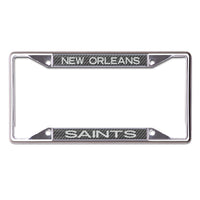 New Orleans Saints CARBON Lic Plt Frame S/S Printed
