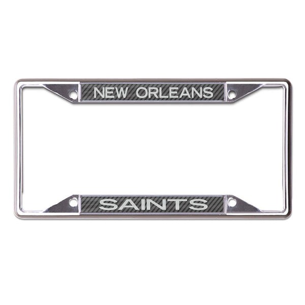 New Orleans Saints CARBON Lic Plt Frame S/S Printed