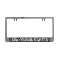 New Orleans Saints CARBON Lic Plate Frame B/O Printed