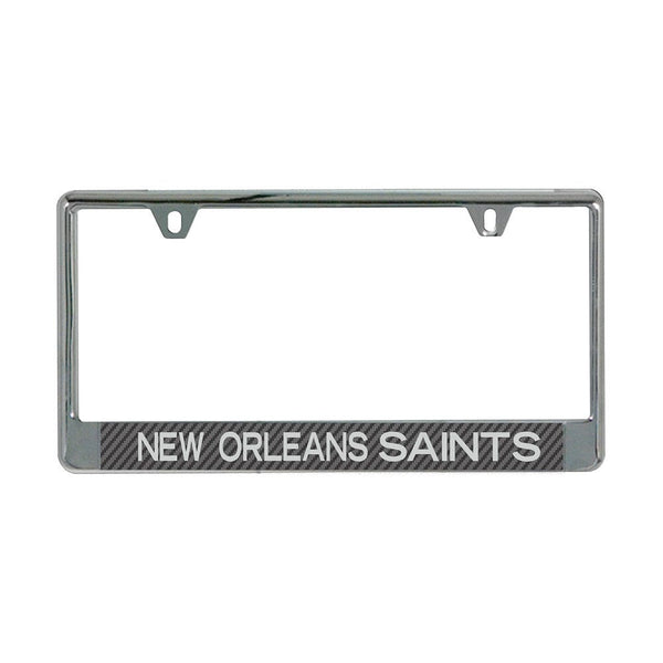 New Orleans Saints CARBON Lic Plate Frame B/O Printed