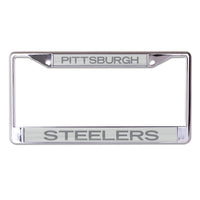 Pittsburgh Steelers FROSTED Lic Plt Frame S/L Printed