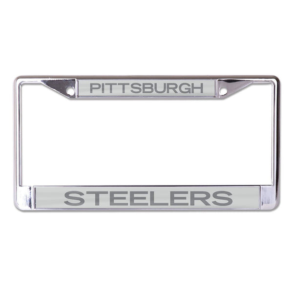 Pittsburgh Steelers FROSTED Lic Plt Frame S/L Printed