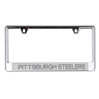 Pittsburgh Steelers FROSTED Lic Plate Frame B/O Printed