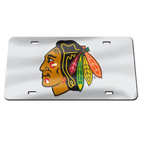 Chicago Blackhawks SILVER Specialty Acrylic License Plate