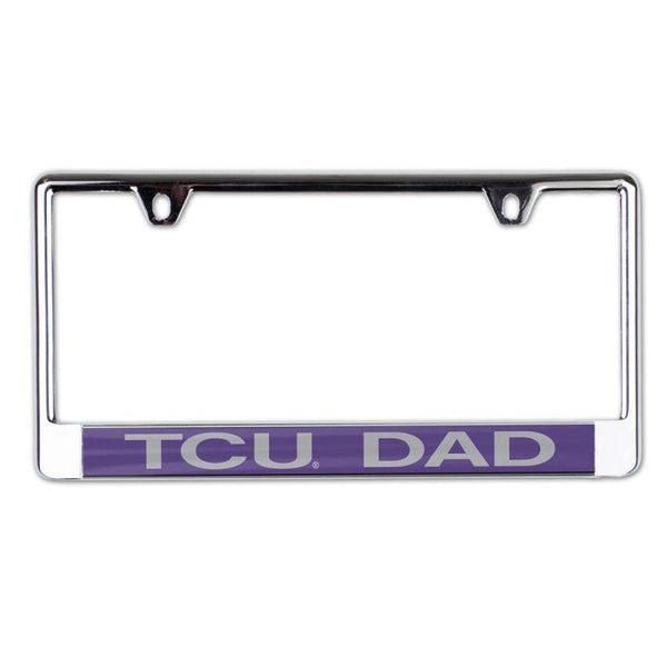 Wholesale-TCU Horned Frogs Lic Plate Frame B/O Printed