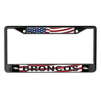Denver Broncos PATRIOTIC Lic Plt Frame S/L Printed