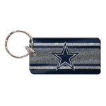 Dallas Cowboys GLITTER STRIPES Keychain Rectangle