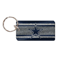 Dallas Cowboys GLITTER STRIPES Keychain Rectangle