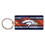 Denver Broncos STRIPES Keychain Rectangle