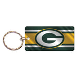 Green Bay Packers STRIPES Keychain Rectangle