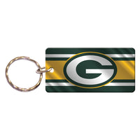 Green Bay Packers STRIPES Keychain Rectangle