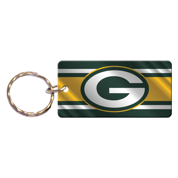 Green Bay Packers STRIPES Keychain Rectangle