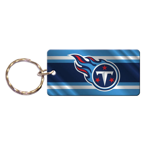 Tennessee Titans METALLIC STRIPES Keychain Rectangle