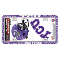 Wholesale-TCU Horned Frogs License Plate Thin Frame - Plastic w/Decal