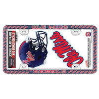 Wholesale-Ole Miss Rebels License Plate Thin Frame - Plastic w/Decal