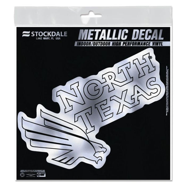 Wholesale-North Texas Mean Green Decal Metallic 6" x 6"