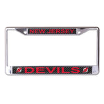 New Jersey Devils CARBON Lic Plt Frame S/L Printed