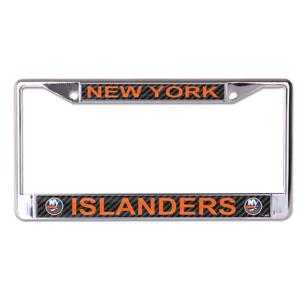 New York Islanders CARBON Lic Plt Frame S/L Printed