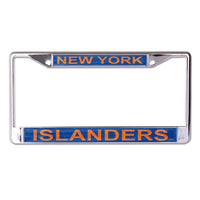 New York Islanders GLITTER Lic Plt Frame S/L Printed