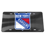 New York Rangers CARBON Specialty Acrylic License Plate