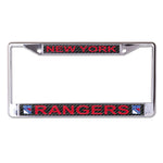 New York Rangers CARBON Lic Plt Frame S/L Printed