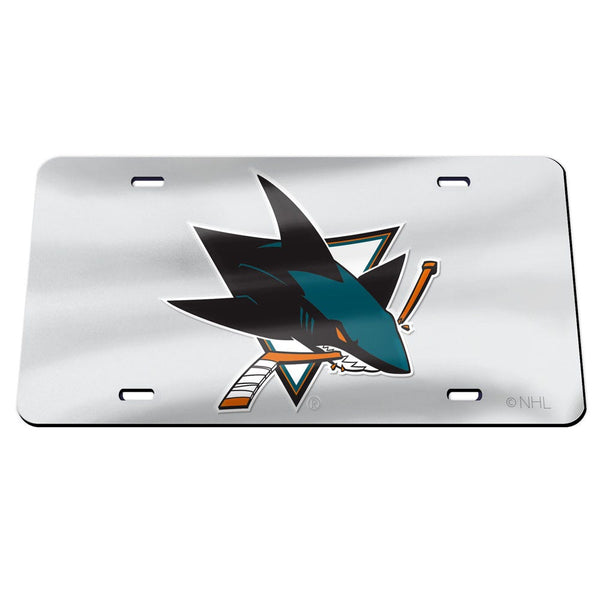 San Jose Sharks SILVER Specialty Acrylic License Plate