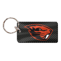 Oregon State Beavers CARBON Keychain Rectangle