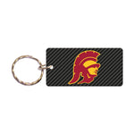 Wholesale-USC Trojans CARBON Keychain Rectangle