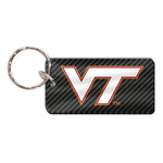 Wholesale-Virginia Tech Hokies CARBON Keychain Rectangle