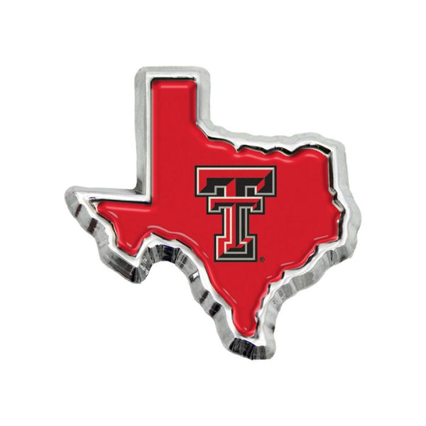 Wholesale-Texas Tech Red Raiders STATE Chrome Metal Domed Emblem