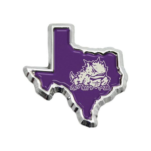 Wholesale-TCU Horned Frogs STATE Chrome Metal Domed Emblem