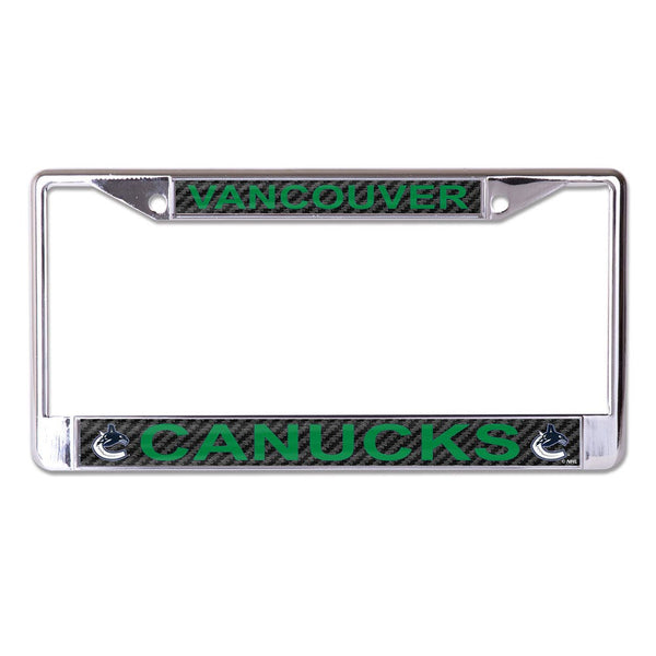 Vancouver Canucks CARBON Lic Plt Frame S/L Printed