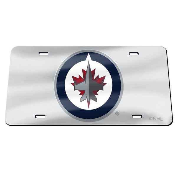 Winnipeg Jets SILVER Specialty Acrylic License Plate
