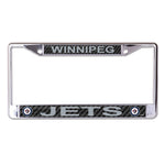 Winnipeg Jets CARBON Lic Plt Frame S/L Printed