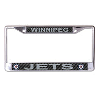 Winnipeg Jets CARBON Lic Plt Frame S/L Printed