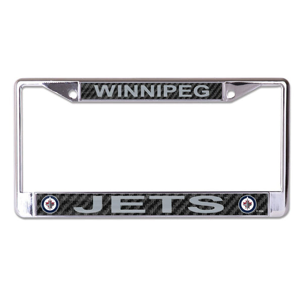 Winnipeg Jets CARBON Lic Plt Frame S/L Printed