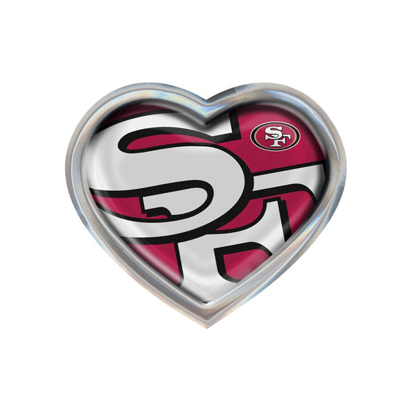 San Francisco 49ers MEGA Chrome Metal Domed Emblem HEART