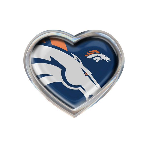 Denver Broncos MEGA Chrome Metal Domed Emblem HEART