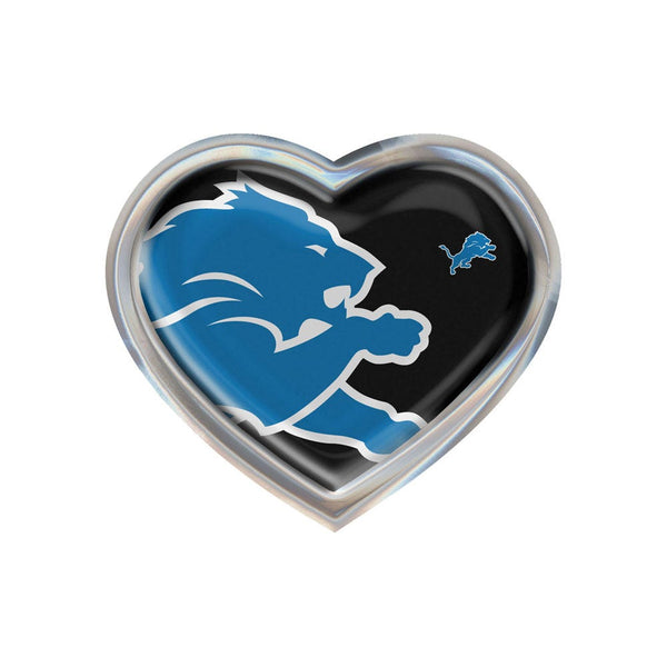 Detroit Lions MEGA Chrome Metal Domed Emblem HEART
