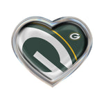 Green Bay Packers MEGA Chrome Metal Domed Emblem HEART