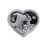 Las Vegas Raiders MEGA Chrome Metal Domed Emblem HEART
