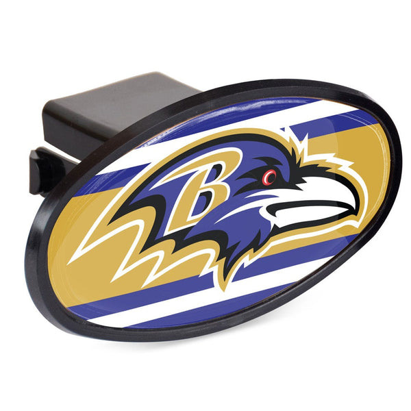Baltimore Ravens STRIPES Oval 2" Hitch Receiver