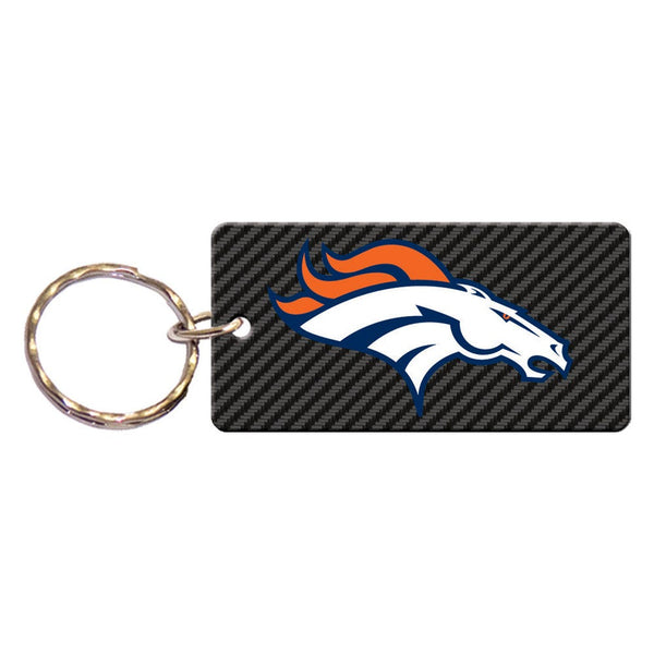 Denver Broncos CARBON Keychain Rectangle