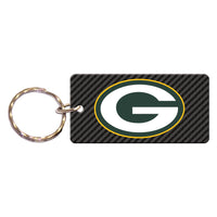 Green Bay Packers CARBON Keychain Rectangle