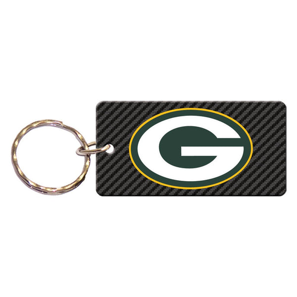 Green Bay Packers CARBON Keychain Rectangle