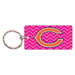 Chicago Bears PINK CHEVRON Keychain Rectangle