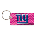 New York Giants PINK CHEVRON Keychain Rectangle