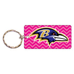 Baltimore Ravens PINK CHEVRON Keychain Rectangle