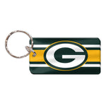 Green Bay Packers STRIPES Keychain Rectangle