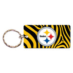 Pittsburgh Steelers ZEBRA Keychain Rectangle